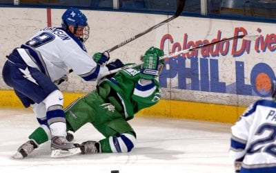 High ankle sprain in hockey players : is it possible wearing skate?